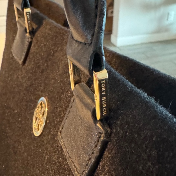 ‼️Final price‼️Tory Burch Dark Gray Ella Felt Wool Tote - Picture 7 of 8